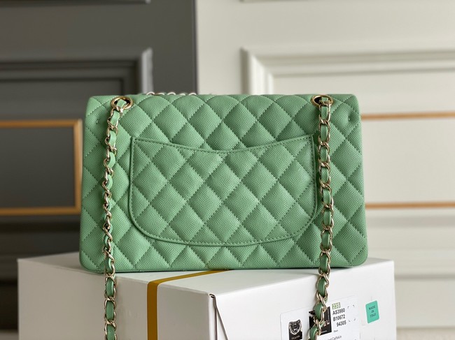 CHANEL CLASSIC 11.12 HANDBAG AS01112 GREEN&GOLD Metal