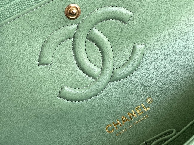 CHANEL CLASSIC 11.12 HANDBAG AS01112 GREEN&GOLD Metal