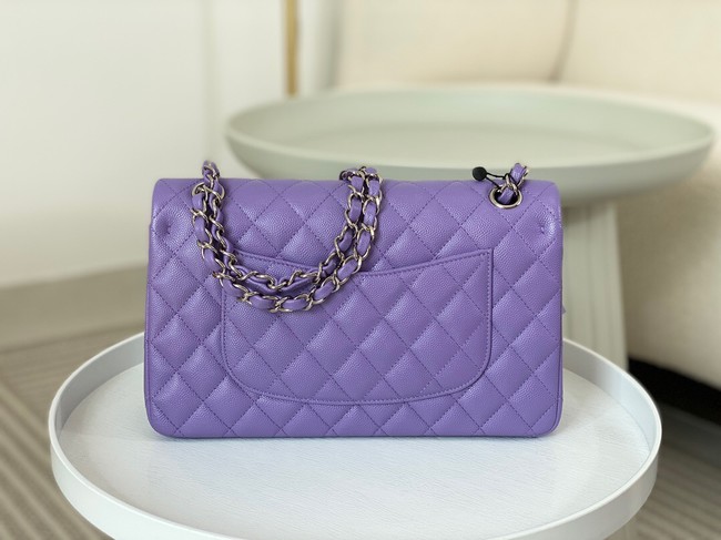 CHANEL CLASSIC 11.12 HANDBAG AS01112 Purple&Silver Metal