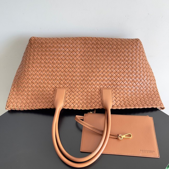 Bottega Veneta Large intreccio leather tote bag 608811 Golden Brown