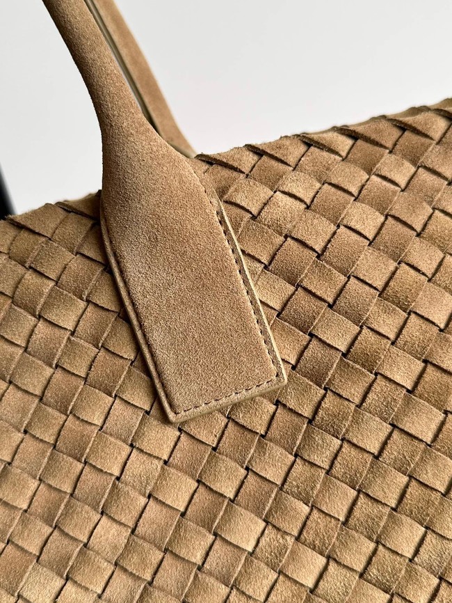 Bottega Veneta Large intreccio suede tote bag 608811 Apricot