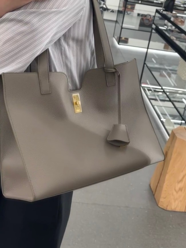 CELINE CABAS 16 IN SUPPLE GRAINED CALFSKIN 112583 gray