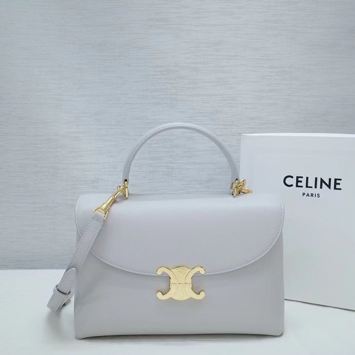 CELINE MEDIUM NINO BAG IN SUPPLE CALFSKIN 117523 LIGHT STONE