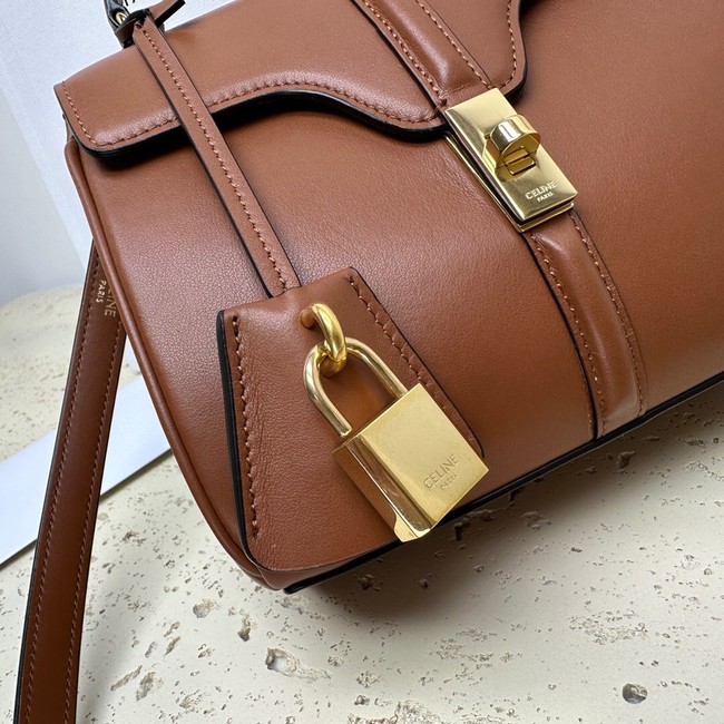 CELINE MINI 16 IN SATINATED CALFSKIN 197983 brown