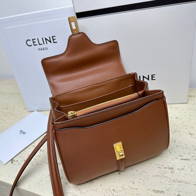 CELINE MINI 16 IN SATINATED CALFSKIN 197983 brown