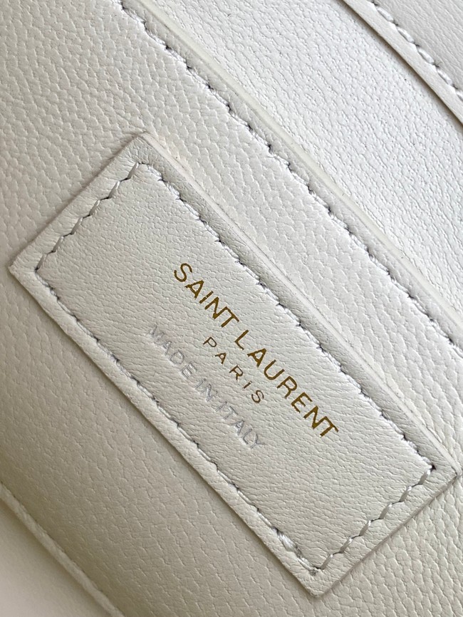 Saint Laurent MINI MANHATTAN IN LEATHER 727766 white