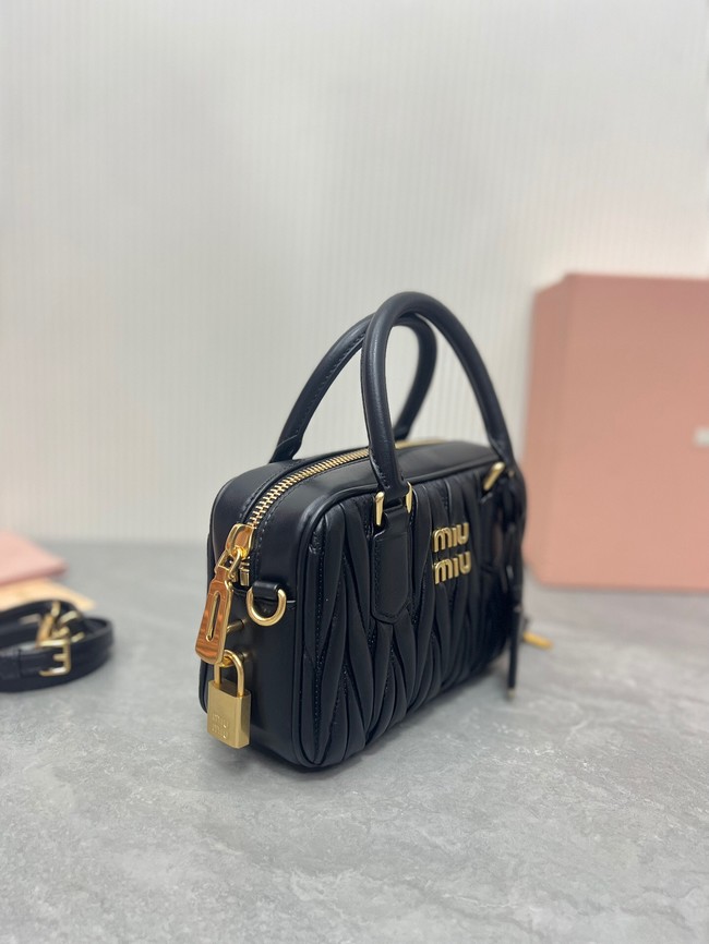 MIU MIU Original Leather Top Handle Bag 5BB123 black