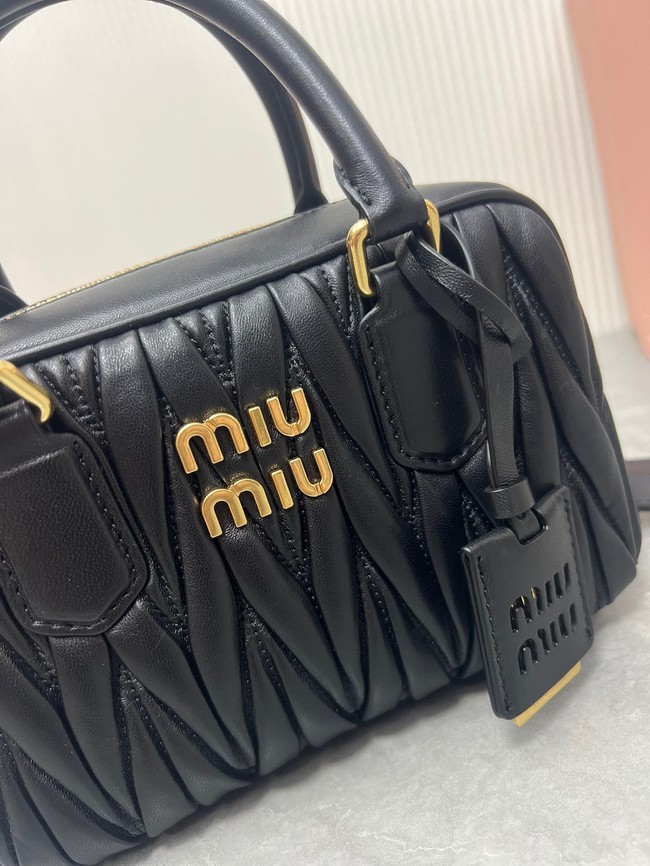 MIU MIU Original Leather Top Handle Bag 5BB123 black