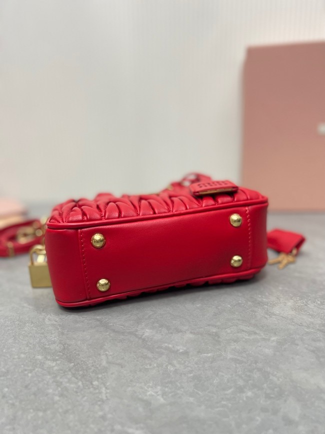 MIU MIU Original Leather Top Handle Bag 5BB123 red