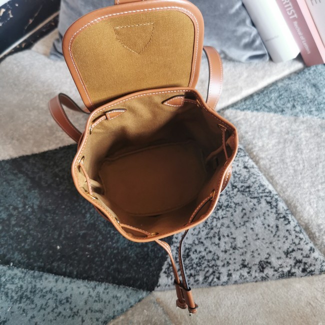 CELINE MINI BACKPACK FOLCO IN TRIOMPHE CANVAS AND CALFSKIN 197662 TAN