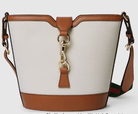 GUCCI MINI BUCKET SHOULDER BAG 782908 white&brown