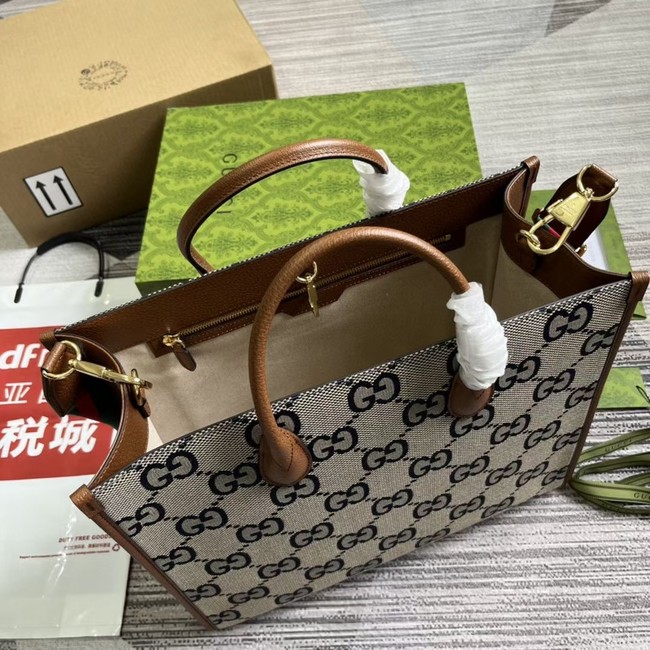 Gucci Tote bag with jumbo GG 678839 blue&brown