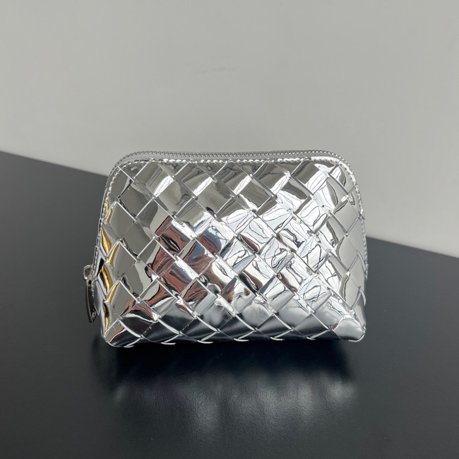 Bottega Veneta Intrecciato Beauty Pouch 764044 Silver