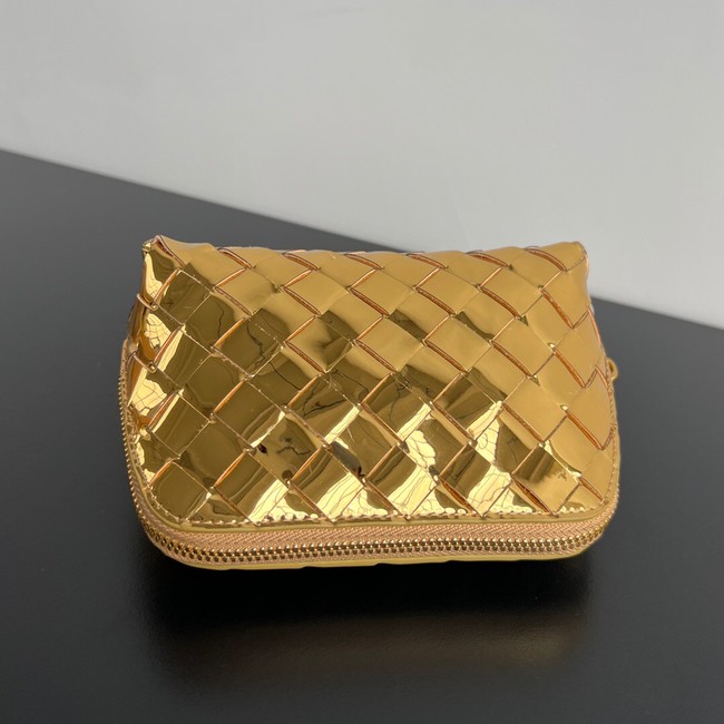 Bottega Veneta Intrecciato Beauty Pouch 764044 gold