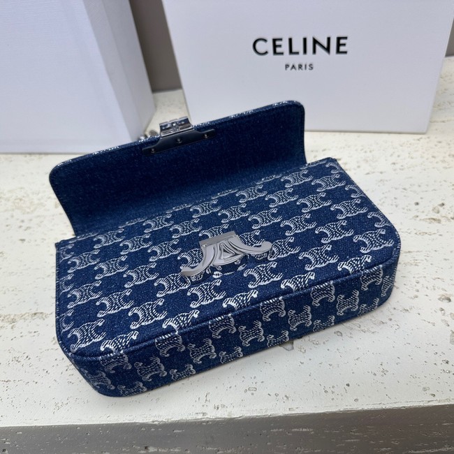 CELINE CHAIN SHOULDER BAG Denim Blue 197993