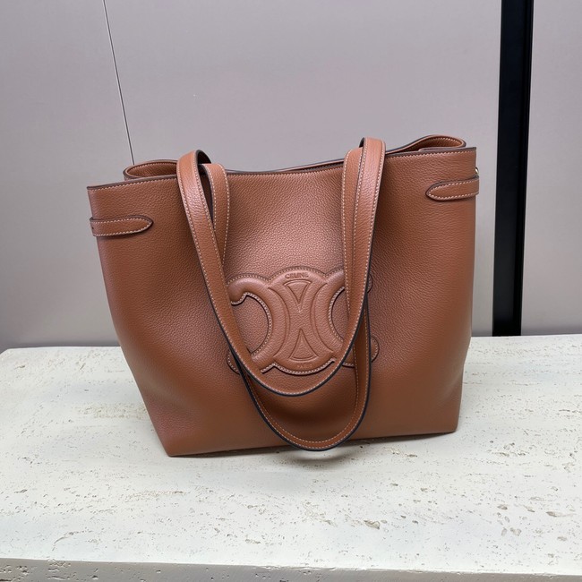 CELINE MEDIUM CABAS ANAIS CUIR TRIOMPHE IN GRAINED CALFSKIN 116853 TAN