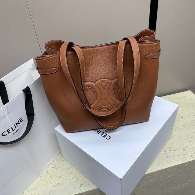 CELINE MEDIUM CABAS ANAIS CUIR TRIOMPHE IN GRAINED CALFSKIN 116853 TAN