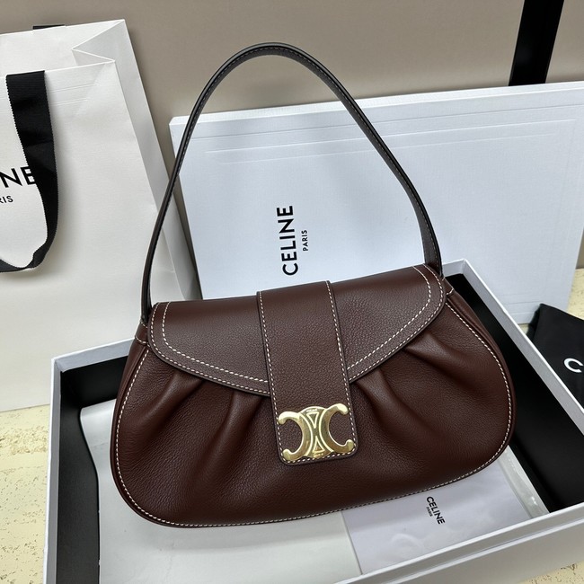 CELINE MEDIUM POLLY BAG IN SUPPLE CALFSKIN 115633 Wine