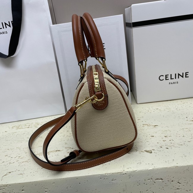 CELINE SMALL BOSTON IN SMOOTH CALFSKIN 113773 NATURAL & TAN