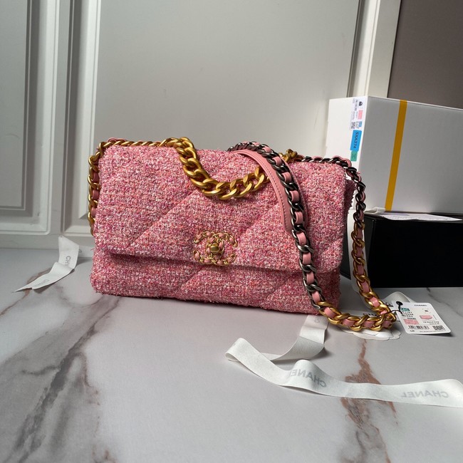 CHANEL 19 HANDBAG  Tweed AS1160&AS1161 dark pink