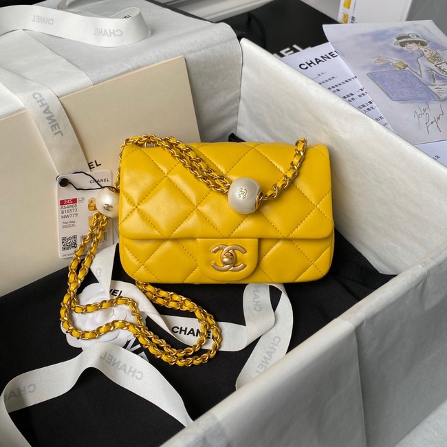 CHANEL MINI FLAP BAG AS4868 YELLOW