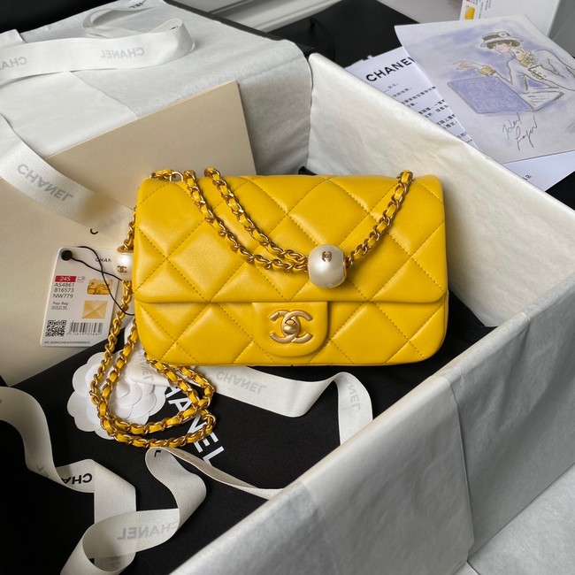 CHANEL SMALL FLAP BAG AS4861 yellow