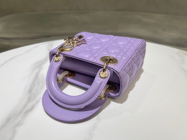 Mini Lady Dior Bag Lilac Cannage Lambskin M0505O