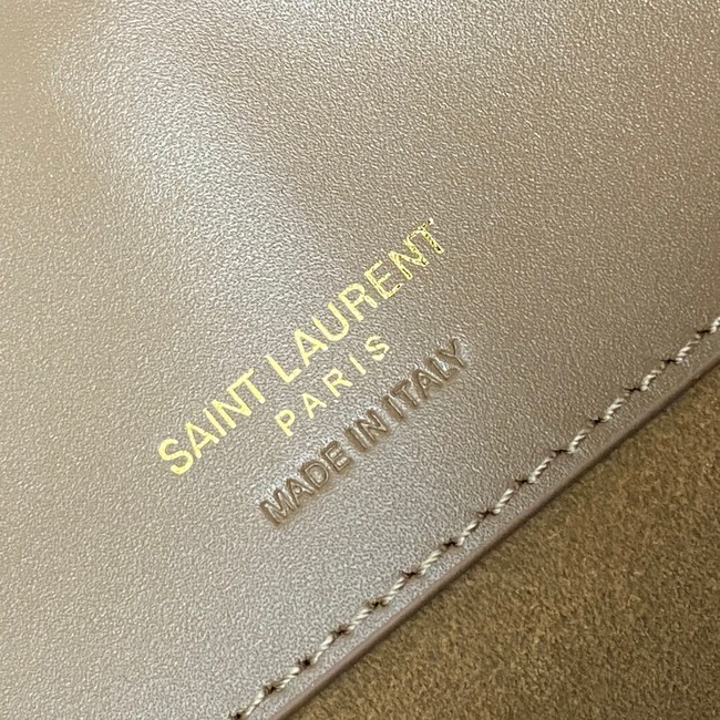 SAINT LAURENT LE 37 IN SHINY LEATHER 742828 Khaki