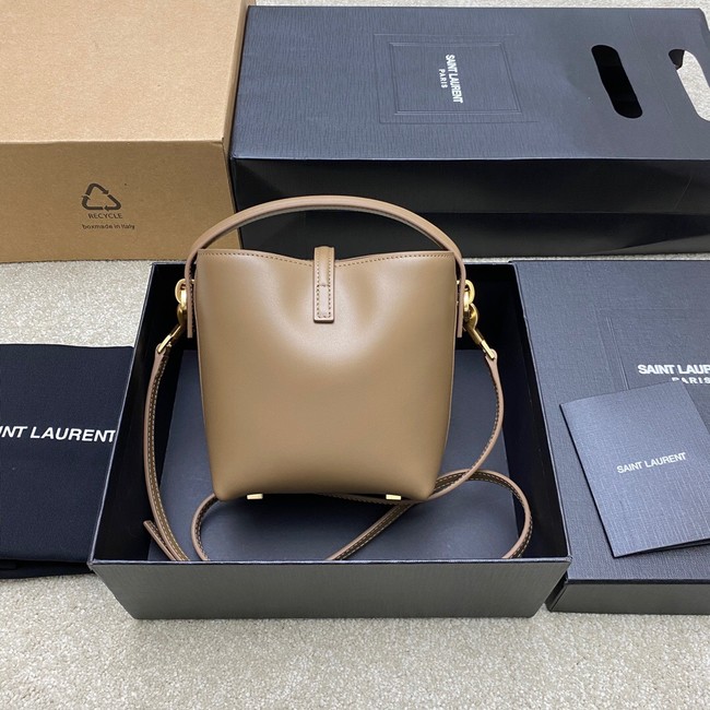 SAINT LAURENT LE 37 MINI IN SHINY LEATHER 765870 Khaki