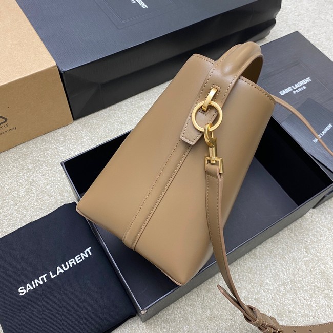 SAINT LAURENT LE 37 SMALL IN SHINY LEATHER 749036 Khaki