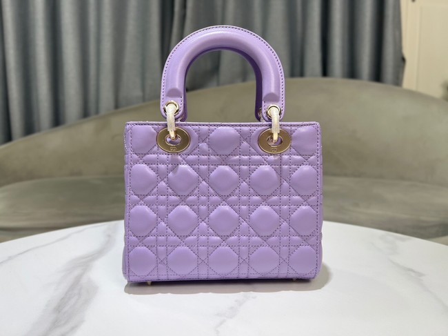 Small Lady Dior My ABCDior Bag Lilac Cannage Lambskin M0538O