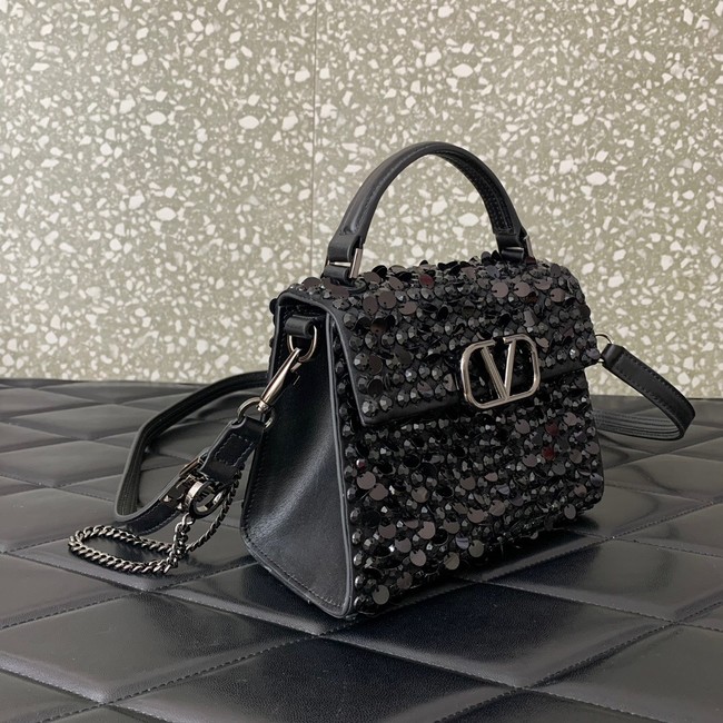 VALENTINO Vsling mini imitation crystal bag 0064 black