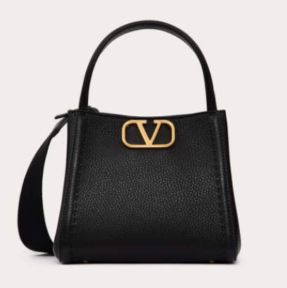 VALENTINO Alltime small grain calfskin bag B0Q26 black