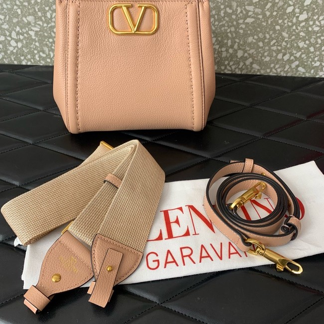 VALENTINO Alltime small grain calfskin bag B0Q26 pink