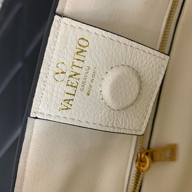 VALENTINO Alltime small grain calfskin bag B0Q26 white