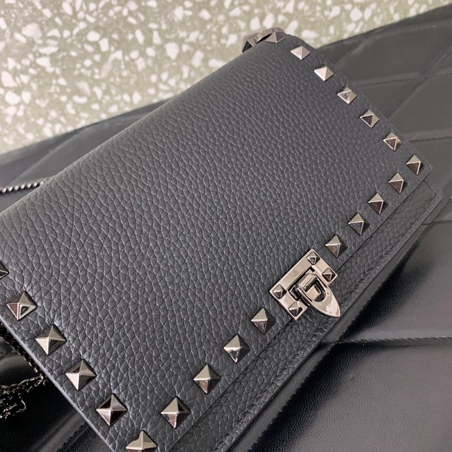 VALENTINO Rockstud calfskin chain bag HHI16 black