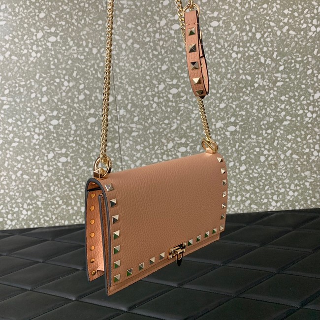 VALENTINO Rockstud calfskin chain bag SHI16 pink