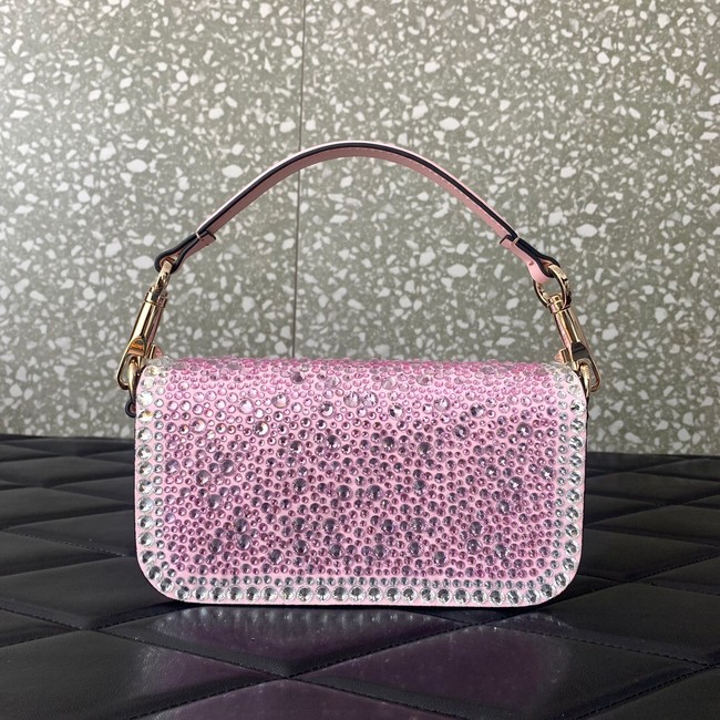 VALENTINO Super Mini Loco imitation crystal chain bag WP0Z28 pink