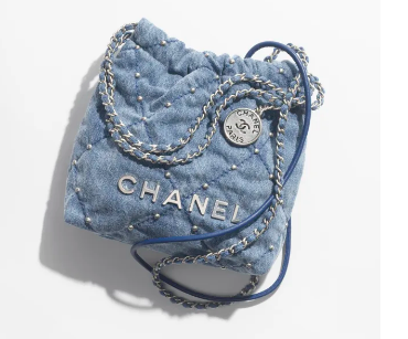 CHANEL 22 MINI HANDBAG AS3980 Denim Blue