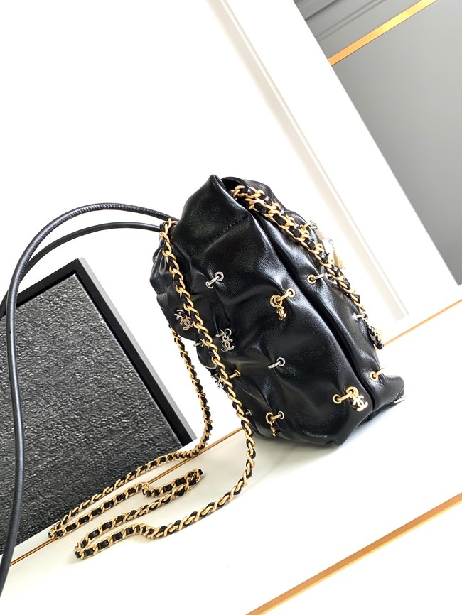 CHANEL 22 MINI HANDBAG AS3980 black&Enamel 