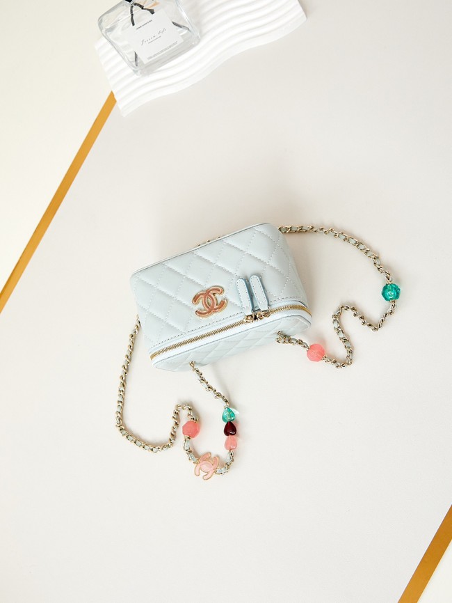 CHANEL MINI CLUTCH WITH CHAIN AP3231 light blue