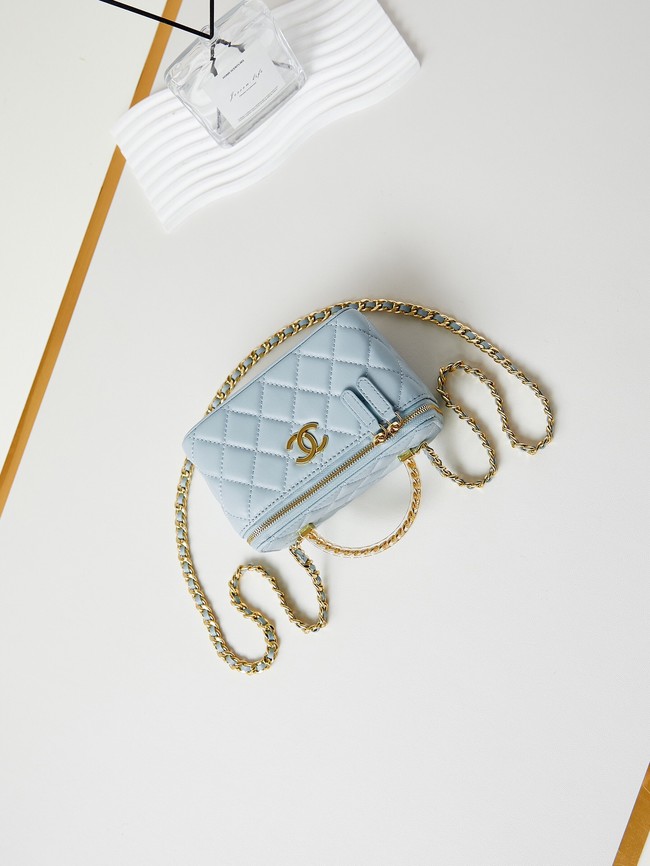 CHANEL MINI CLUTCH WITH TOP HANDLE AP3820 blue