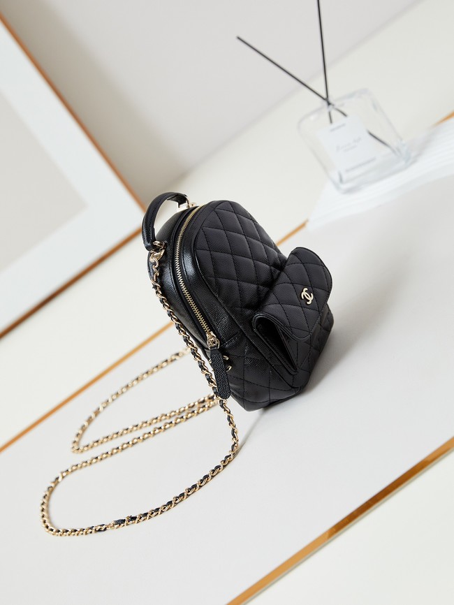 Chanel MINI BACKPACK AP3753 Grained Calfskin & Gold-Tone Metal black