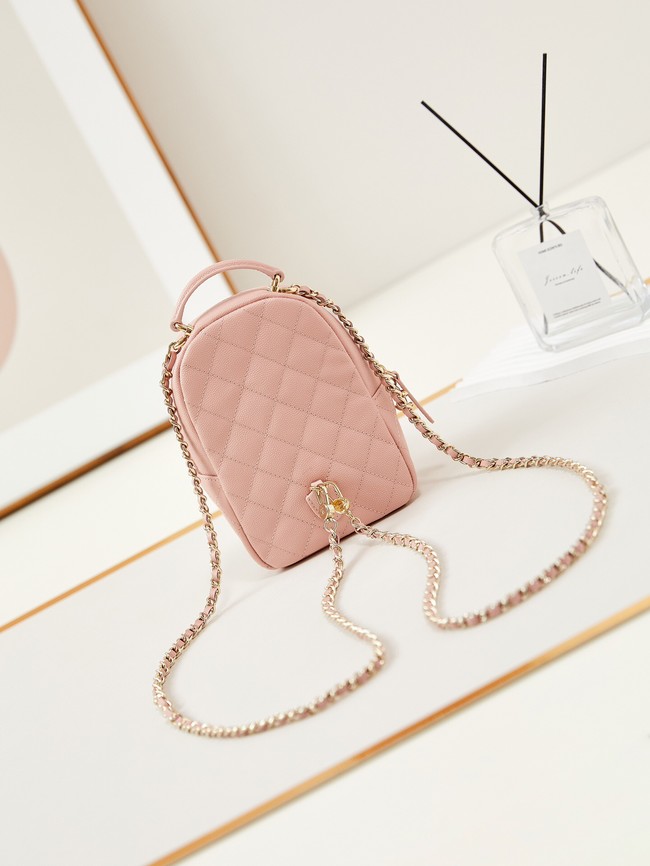 Chanel MINI BACKPACK AP3753 Grained Calfskin & Gold-Tone Metal light pink