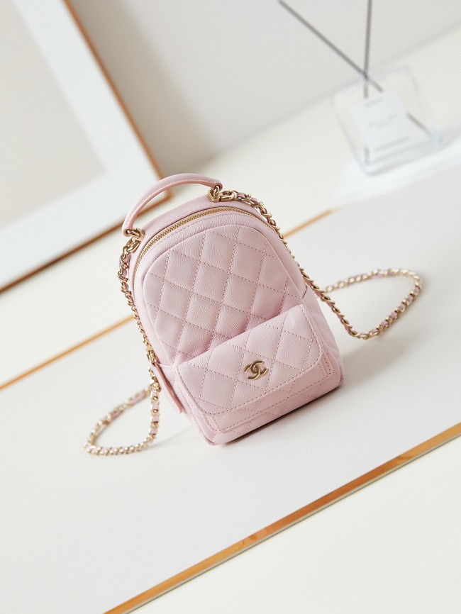 Chanel MINI BACKPACK AP3753 Grained Calfskin & Gold-Tone Metal pink