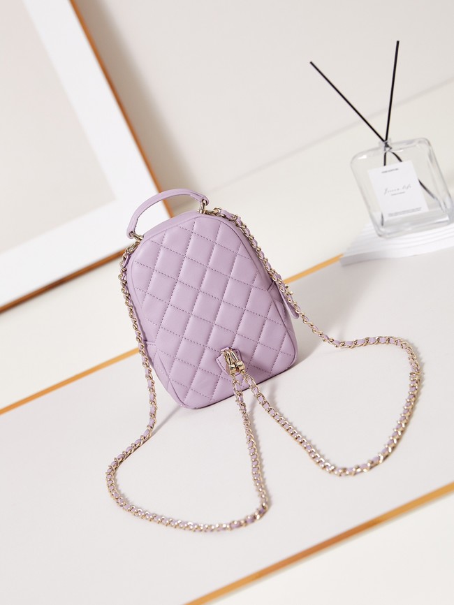 Chanel MINI BACKPACK AP3753 Sheepskin & Gold-Tone Metal light purple