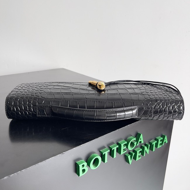 Bottega Veneta Long Clutch Andiamo With Handle alligator leather 741511 black