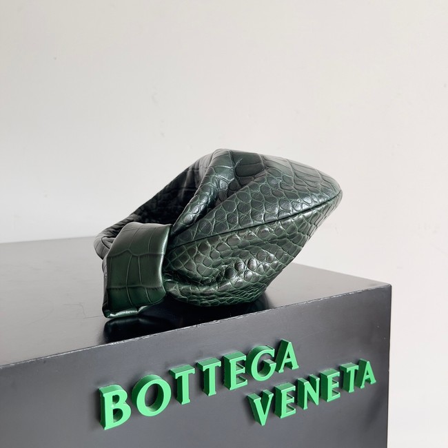 Bottega Veneta Mini Jodie Mini alligator leather top handle bag 717709 dark green