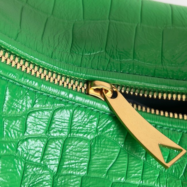 Bottega Veneta Mini Jodie Mini alligator leather top handle bag 717709 green