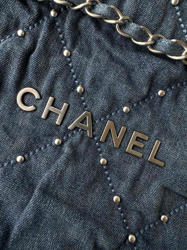 CHANEL 22 HANDBAG AS3260 Denim Blue